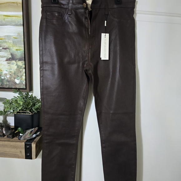 L'AGENCE Chocolate Leather Trousers - Picture 2 of 7